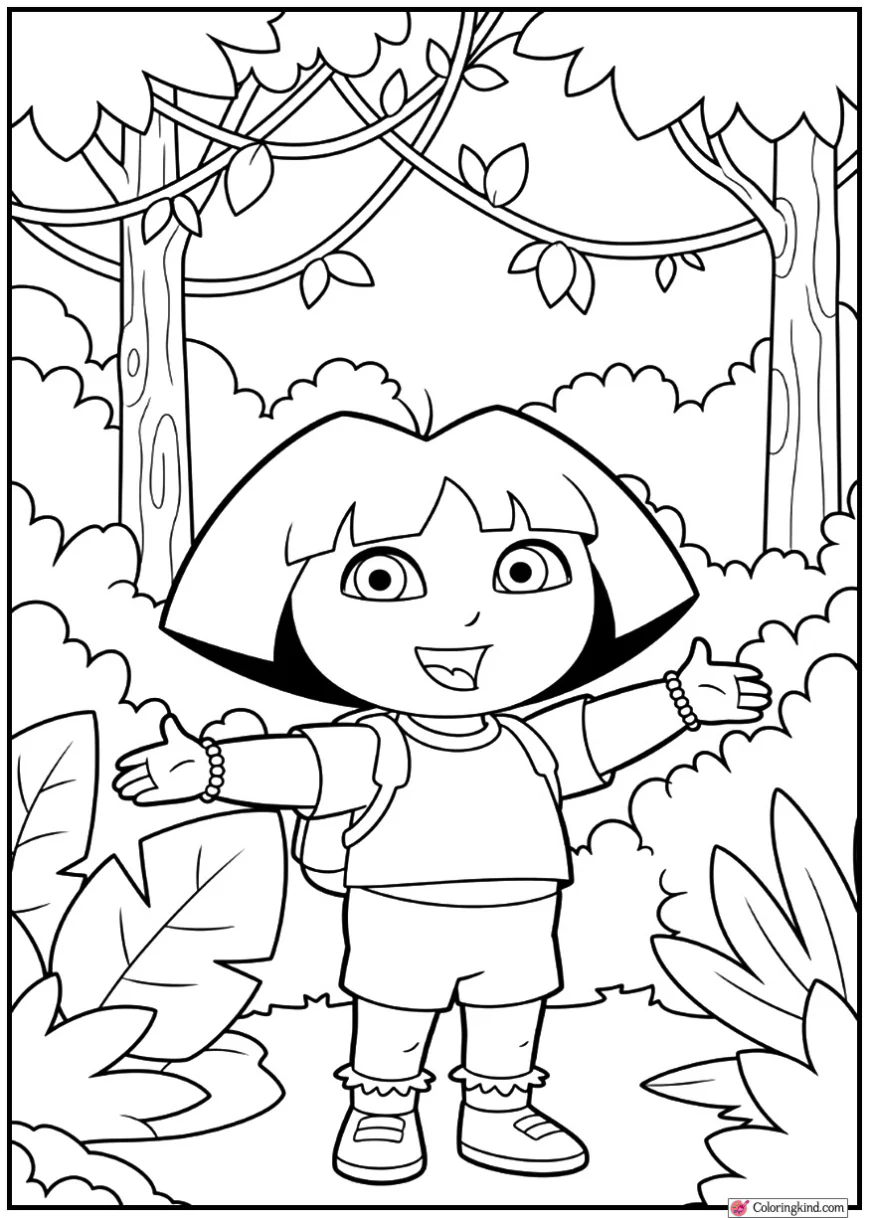 Dora the Explorer Smiling in the Jungle