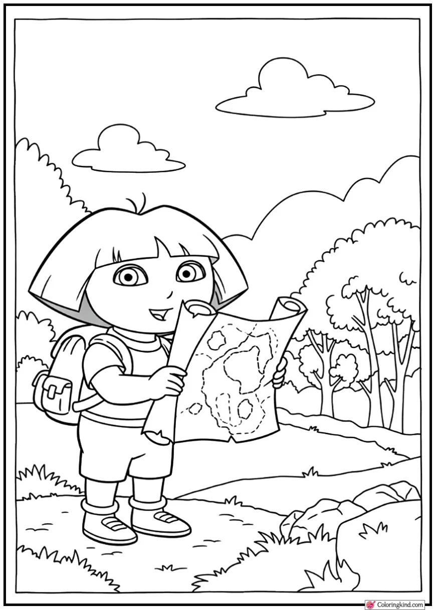 Dora with Backpack and Map