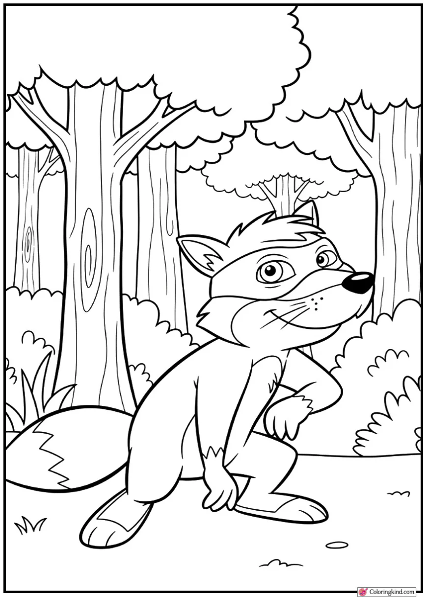 Swiper Fox in the Forest Cartoon Scene