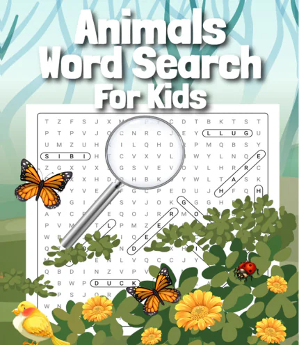 Animals Word Search For Kids