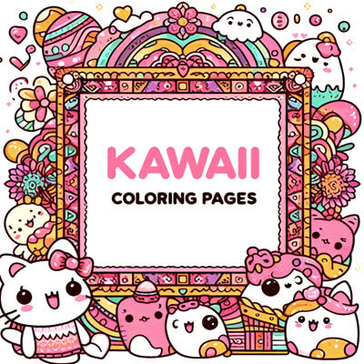 Kawaii coloring sheets