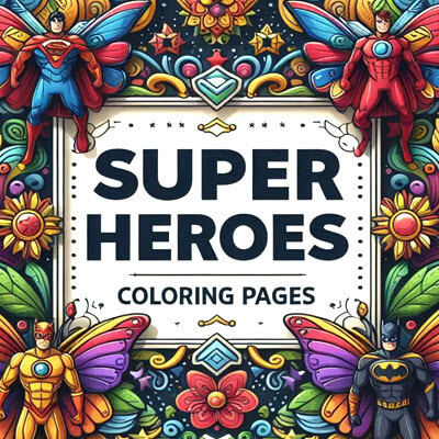 Superheroes coloring pages
