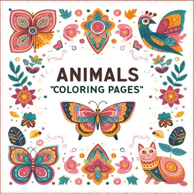 Animals colouring sheets